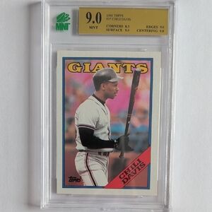 Topps 1988 Chili Davis Giants Baseball Card Graded 9 MINT